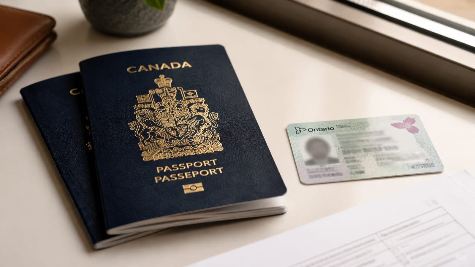 A close-up of passports and a travel card on a clean surface, ready for the certified true copy step of an NCAS package