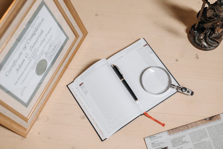 Passport, diploma, and a stack of paperwork on a desk being prepared for notary certification in Ottawa