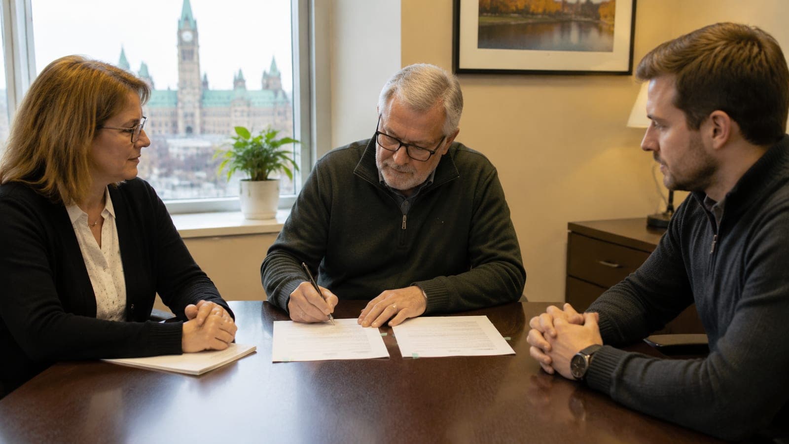 Two qualified witnesses watching an Ottawa grantor sign two power of attorney documents at the same appointment, one for property under section 10 and one for personal care under section 48