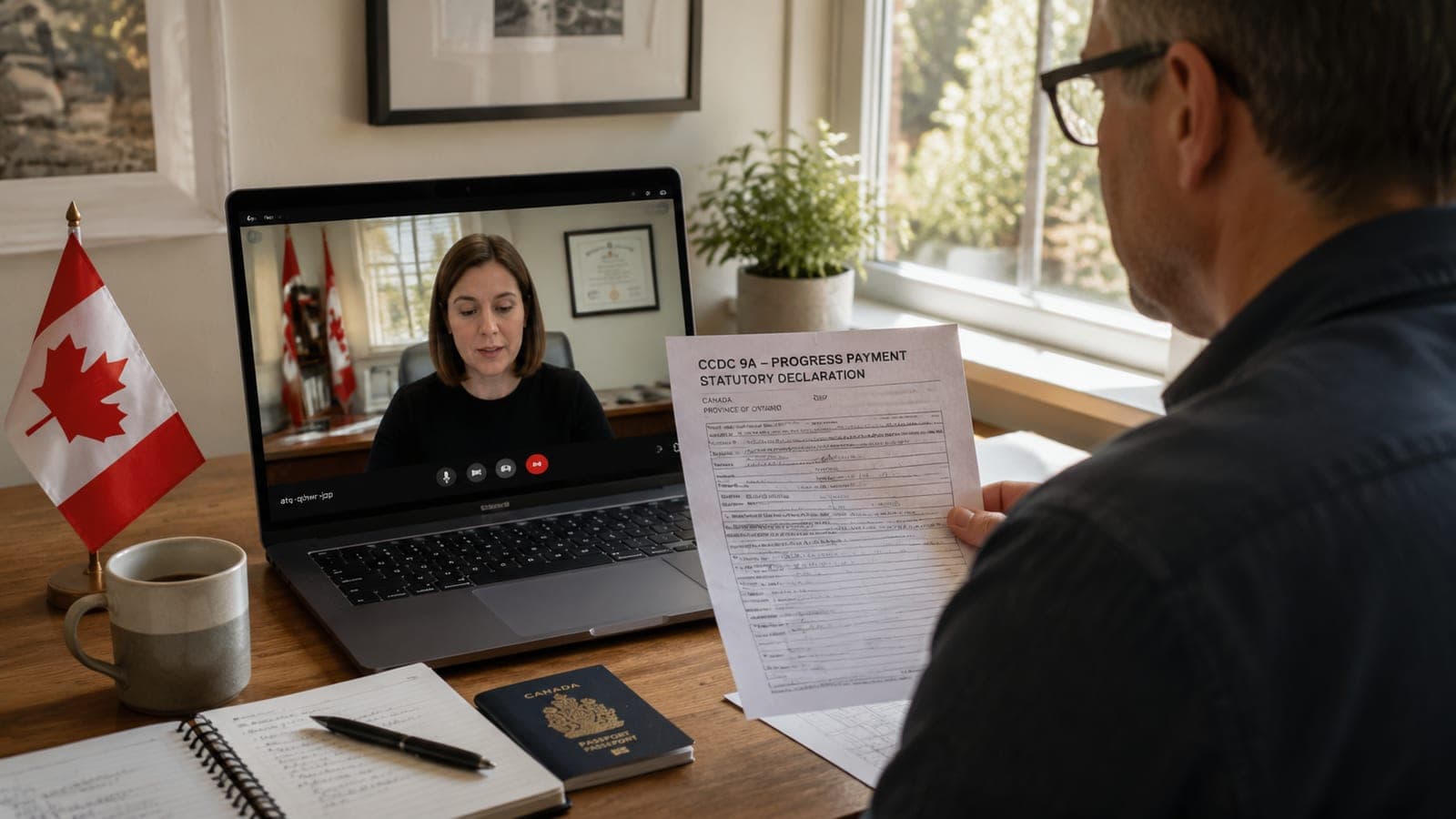 CCDC 9A Statutory Declaration: Notarize Online in Ontario (Progress Payment)